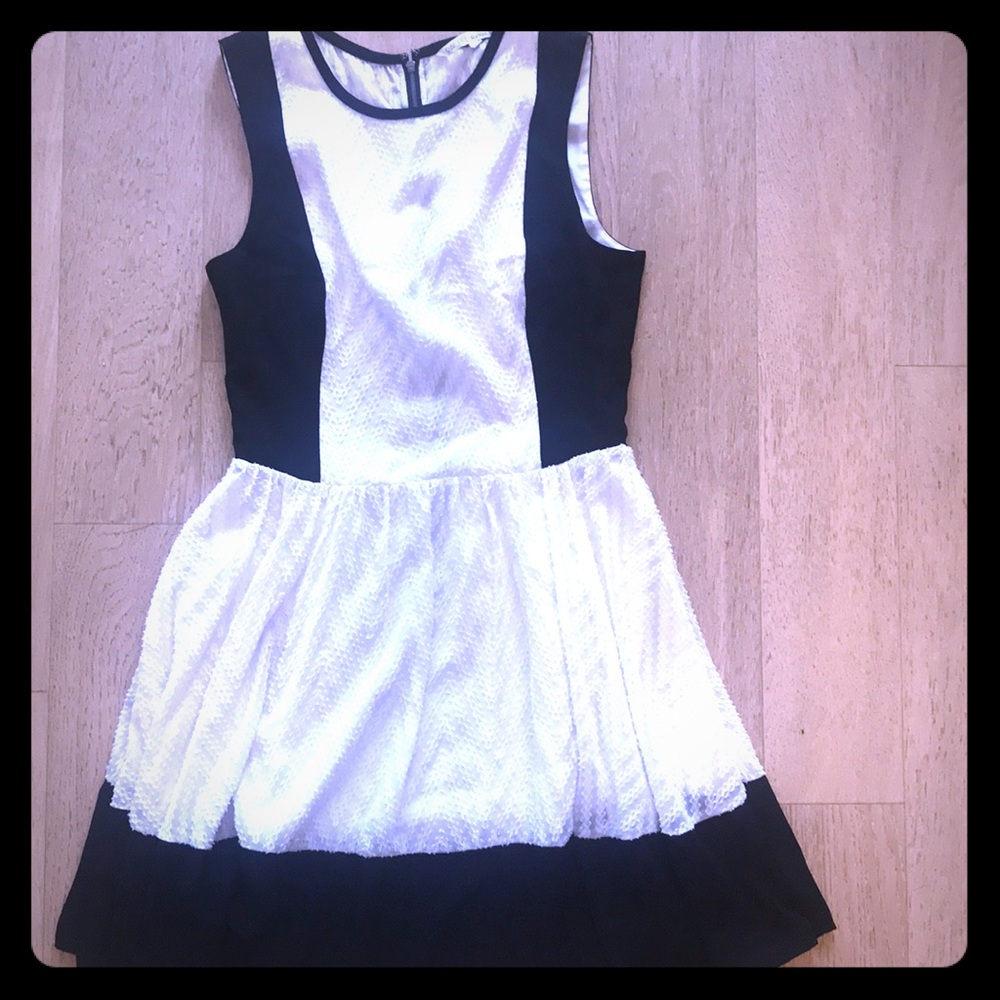 Black and white A-line dress